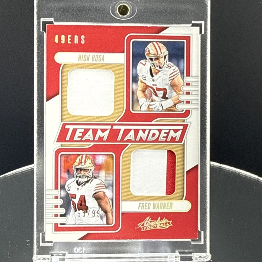 Nick Bosa / Fred Warner 2023 Panini Absolute Team Tandem Materials /99 #TT-S